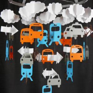 Transportation Nursery Baby Mobile With Clouds And..