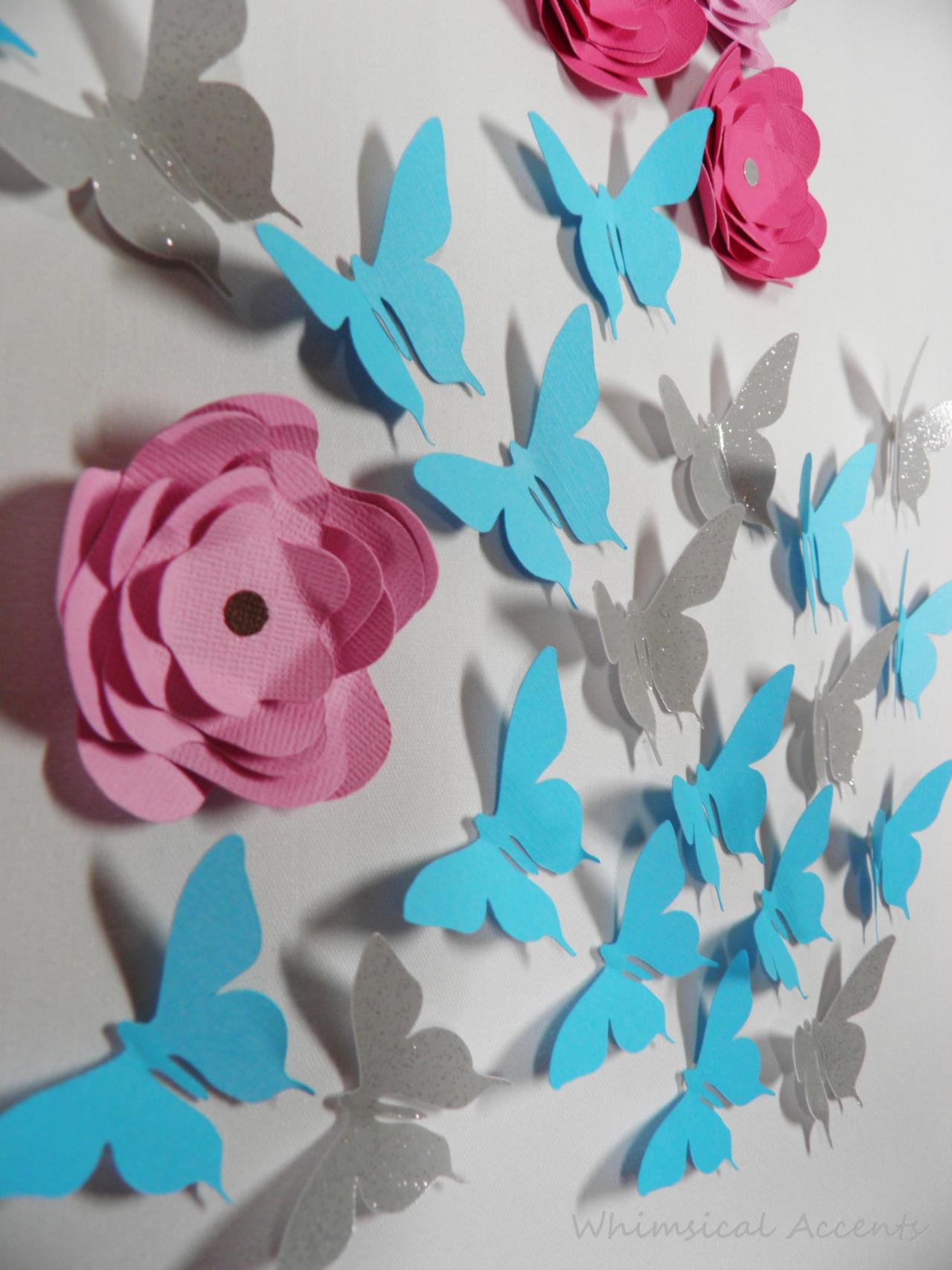 Butterfly And Flower Wall Art Decoration 25 Pieces on Luulla