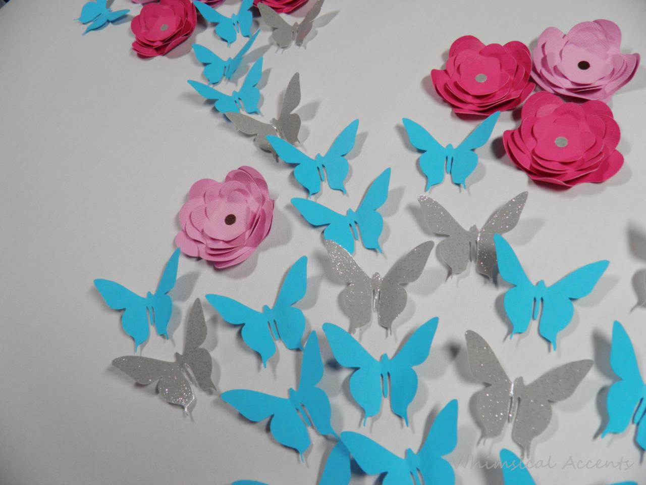 Butterfly And Flower Wall Art Decoration 25 Pieces on Luulla