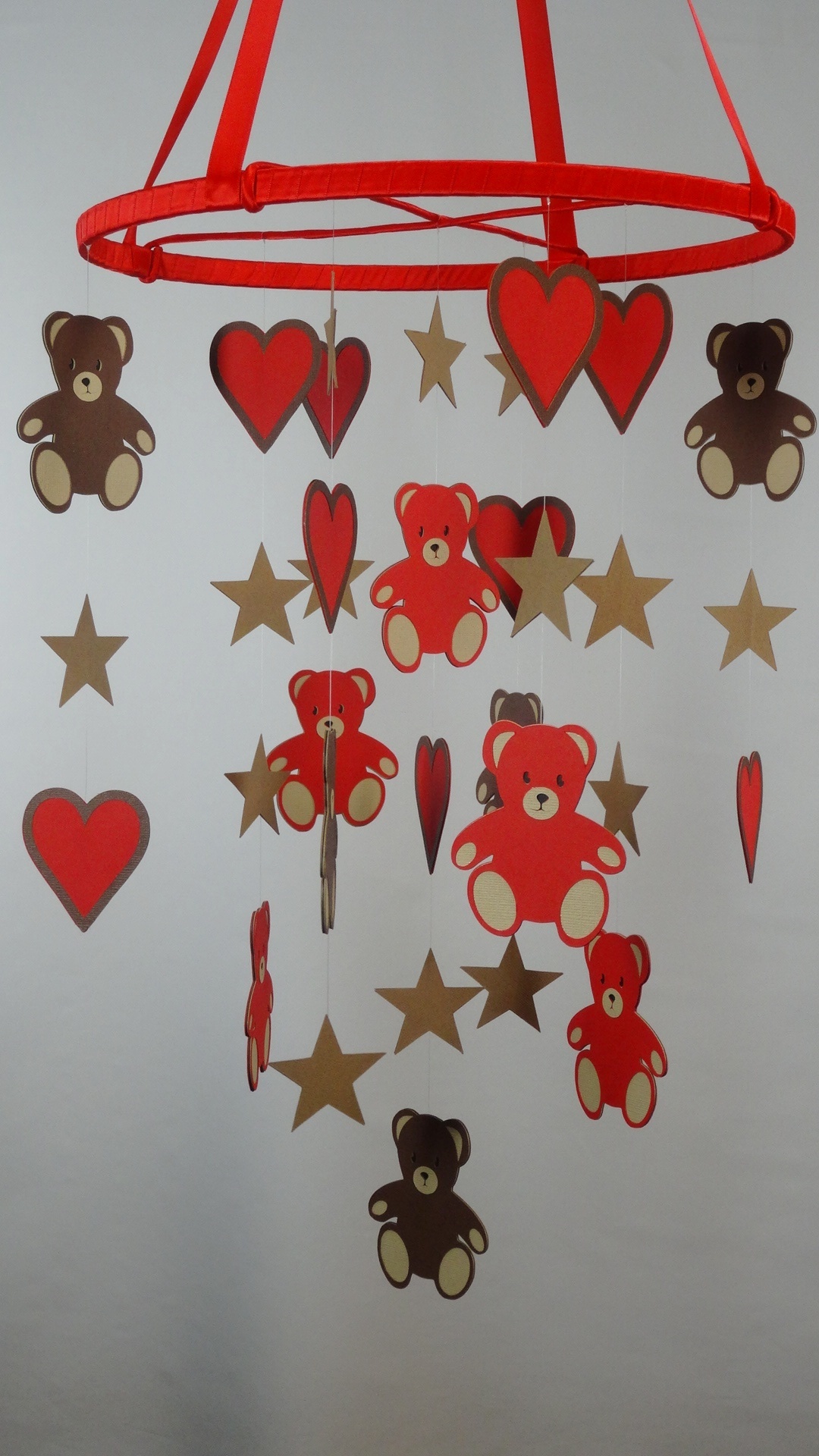 Teddy Bears, Hearts And Stars Mobile